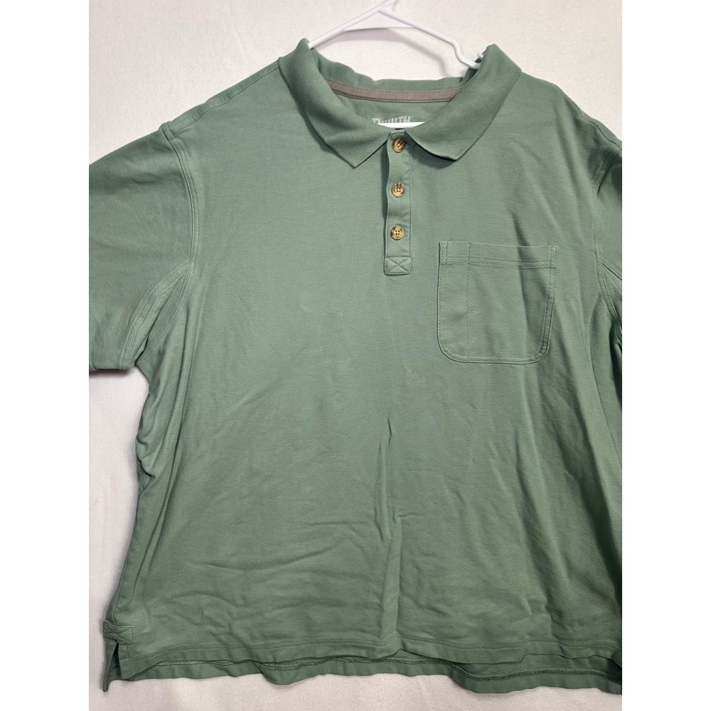 Duluth Trading Co Mens 3XL Relaxed Fit Polo Shirt Sage Green Cotton Pocket Pique - Picture 3 of 10